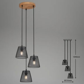 Briloner 4074-035 - Lampadario a sospensione con filo TAUNUS 3xE14/40W/230V albero di caucciù