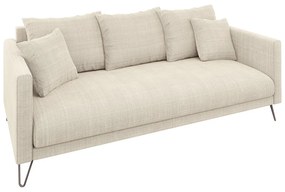 Divano color crema con rivestimento in ciniglia 200 cm Freya – Ropez