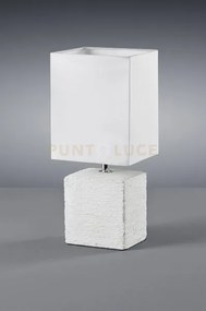 Ping lampada tavolo ceramica bianca paralume quadrato h.29 attacco e14