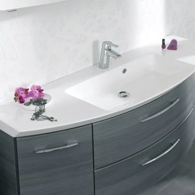 Lavabo d'appoggio rettangolare mineral L 141 x H 5 x P 51 cm in resina bianco lucido