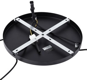 Lampada a sospensione retrò nera con vetro arancione a 3 luci - Denise