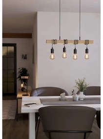 Lampadario nero/di colore naturale TOWNSHEND – EGLO