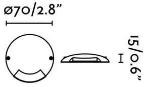 FARO 70546 - Lampada da incasso da esterno LED KEENAN-2 LED/0,5W/12V IP67