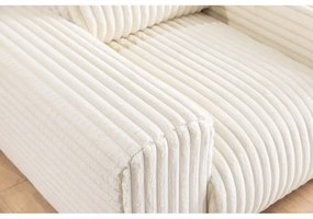 Divano color crema con rivestimento in velluto a coste 178 cm Justin – Ropez