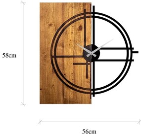 Orologio da parete 58x56 cm 1xAA legno/metallo