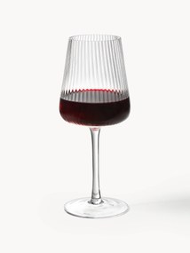 Set di 4 bicchieri vino rosso fatto a mano con struttura millerighe Cami