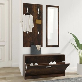 Set Scarpiere 3 İn 1 Rovere Fumo İn Legno Multistrato /