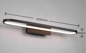 Applique LED nero opaco (lunghezza 60 cm) Gianni - Trio