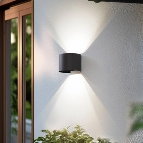 Lindby Smart LED applique da esterno Dara grigio tondo CCT RGB Tuya Lindby, dimmerabile, Alluminio / Grigio / Zincato, Plastica, Moderno
