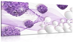 Stampa su tela – Fiori con elementi astratti