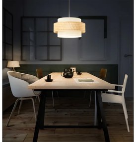 Lampadario su cavo BOHO 1xE27/60W/230V Ø 40 cm iuta/crema