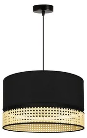 Duolla - Lampadario a sospensione con filo DOUBLE RATTAN 1xE27/15W/230V diametro 40 cm nero/beige