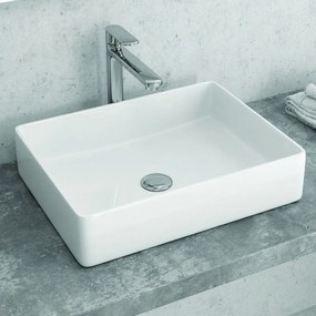 Kamalu - lavabo bagno appoggio 47cm design moderno ceramica modello litos-0003