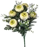 Set 4 Bouquet Artificiali di Aster Pon Pon Altezza 42 cm Bianco