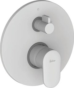 Rubinetto per doccia getto laminare cristallino ad incasso monocomando PLANO bianco opaco HUBER