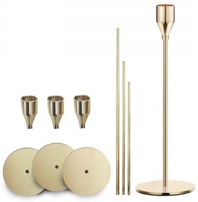 Set da 3 portacandele dorati