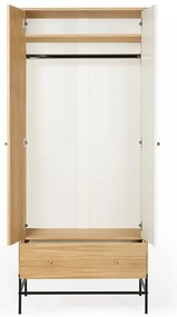 Armadio bianco in rovere 80x190 cm Flora - Woodman