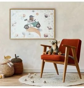 Poster - Bear in a Race Car Cornice d'oro 42x29.7