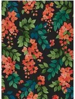 Cole & Son Carta da parati Bougainvillea - Rouge on Charcoal