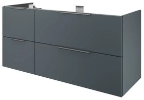 Mobile da bagno sotto lavabo SENSEA Neo grigio laccato lucido L 135 x H 64 x P 48 cm 4 cassetti, lavabo non incluso
