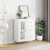 Credenza 69,5x34x90 cm in Legno Multistrato Bianco Lucido 828022