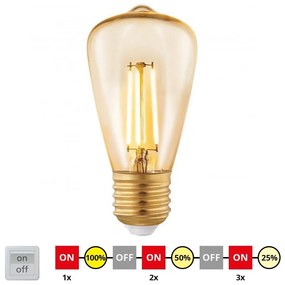 Lampadina LED dimmerabile VINTAGE ST48 E27/3W/230V 2200K - Eglo 12521