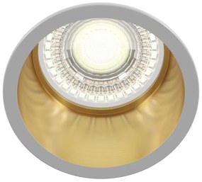 Faretto Da Incasso Moderno Reif Alluminio Bianco 1 Luce Diffusore Oro