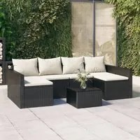 Set da Giardino 2 pz con Cuscini Nero in Polyrattancod mxl 71659