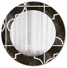 Specchio rotondo stampato Piastrelle antiche fi 50 cm