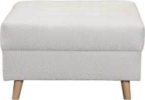 Sgabello in tessuto bouclé bianco Ariella - Ropez