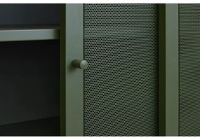 Armadietto in verde scuro in metallo con ante scorrevoli 90x140x40 cm Veep – Unique Furniture
