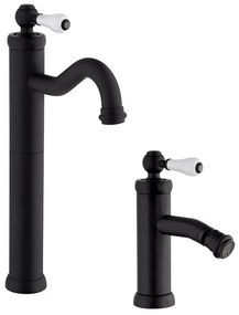 Serie Tosca miscelatori Jacuzzi Rubinetteria lavabo alto e bidet nero opaco per piletta click clack