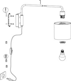 Eglo 99348 - Applique STAITI 1xE27/40W/230V