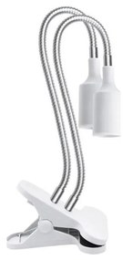 Lampada da tavolo flessibile con clip PLANTY 2xE27/30W/230V bianca per piante