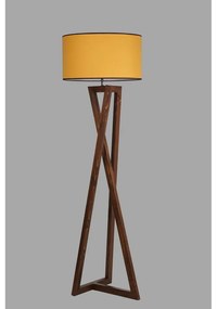 Lampada da terra color senape/marrone con paralume in tessuto (altezza totale 149 cm) Maçka – Opviq lights