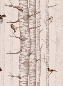 Coordonne Carta da parati Birch Trees - Pink