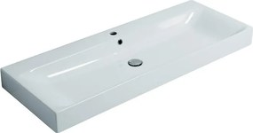 Lavabo sospeso rettangolare Cento 120cm H 10 x P 45 cm in ceramica bianco