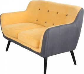 Divano 2 posti 130 cm - tessuto Ocra imbottito ELLEN