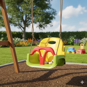 Altalena per Bambini 9-36 Mesi 42x33x120-180 cm in PP e PE con Corda...