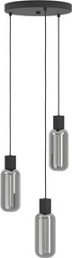 Eglo 901004 - Lampadario a sospensione con cavo MAIONE 3xE27/4W/230V nero/fumé