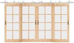 Kit Binari Porta Scorrevole 400 Cm Acciaio Inossidabile Argento /