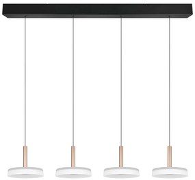 Lampadario a LED dimmerabile in nero-bianco-oro con paralume in vetro Celeste - Trio