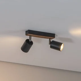 Envostar Tino faretto soffitto 2 luci nero/legno