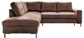 Divano letto angolare in similpelle marrone (angolo sinistro) Lofty Lilly - Miuform