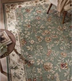 Tappeto in viscosa verde e crema 160x230 cm Oriental - Nouristan
