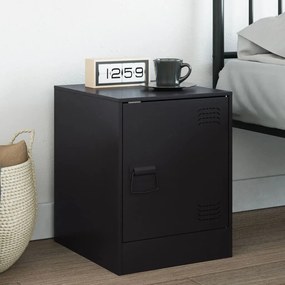 Comodino Nero 34,5x39x44 Cm İn Acciaio /