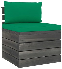 Set divani da giardino su pallet 9 pz con cuscini massello pino