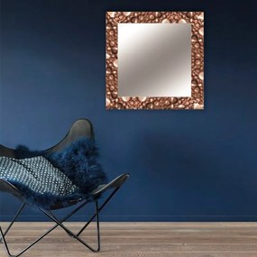 Specchio Vesuvio quadrato in legno bronzo 68 x 68 cm