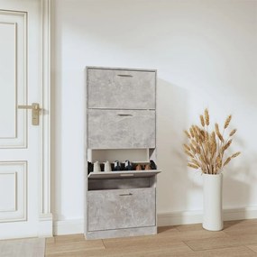 Scarpiera Grigio Cemento 59x17x150 Cm İn Legno Multistrato /