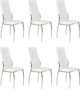 Set di 6 sedie K209 in ecopelle bianca